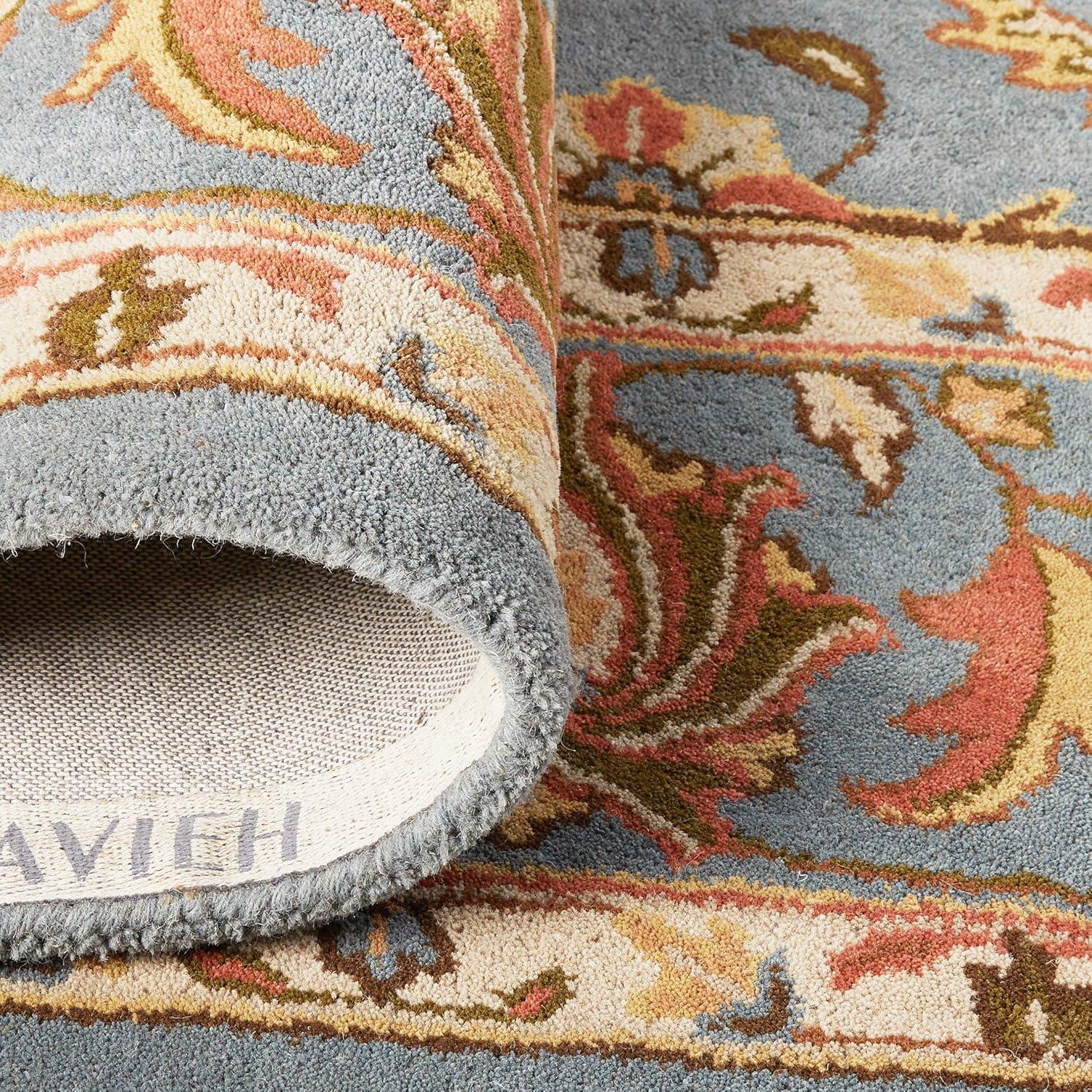 image:imageSAFAVIEH Heritage Collection Area Rug 5 x 8 Blue amp Blue Handmade Traditional Oriental Wool Ideal for High Traffic Areas in Living Room Bedroom HG969ABlue