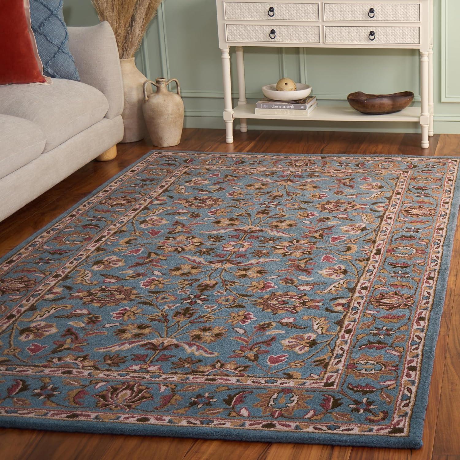 image:imageSAFAVIEH Heritage Collection Area Rug 5 x 8 Blue amp Blue Handmade Traditional Oriental Wool Ideal for High Traffic Areas in Living Room Bedroom HG969ABlue