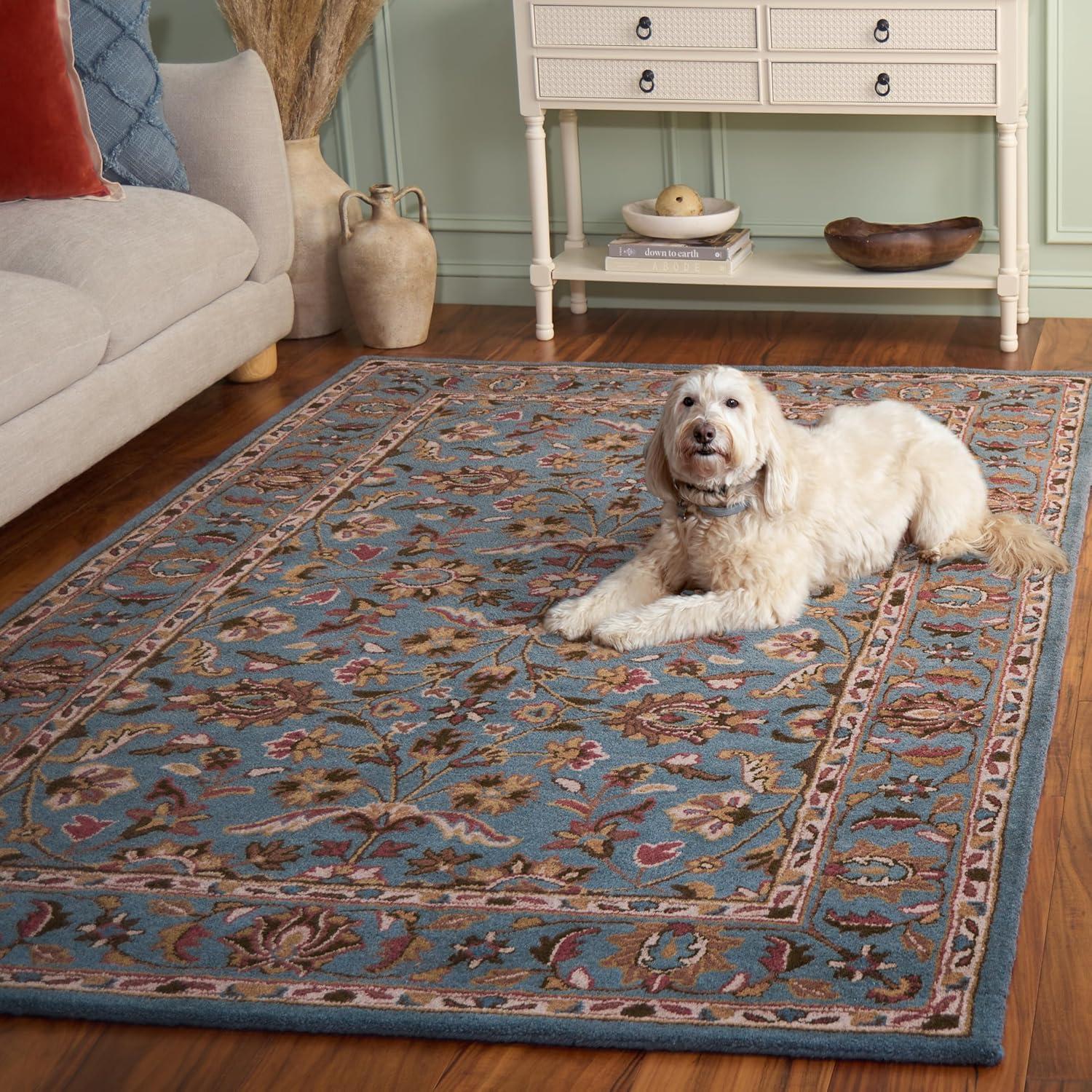 image:imageSAFAVIEH Heritage Collection Area Rug 5 x 8 Blue amp Blue Handmade Traditional Oriental Wool Ideal for High Traffic Areas in Living Room Bedroom HG969ABlue