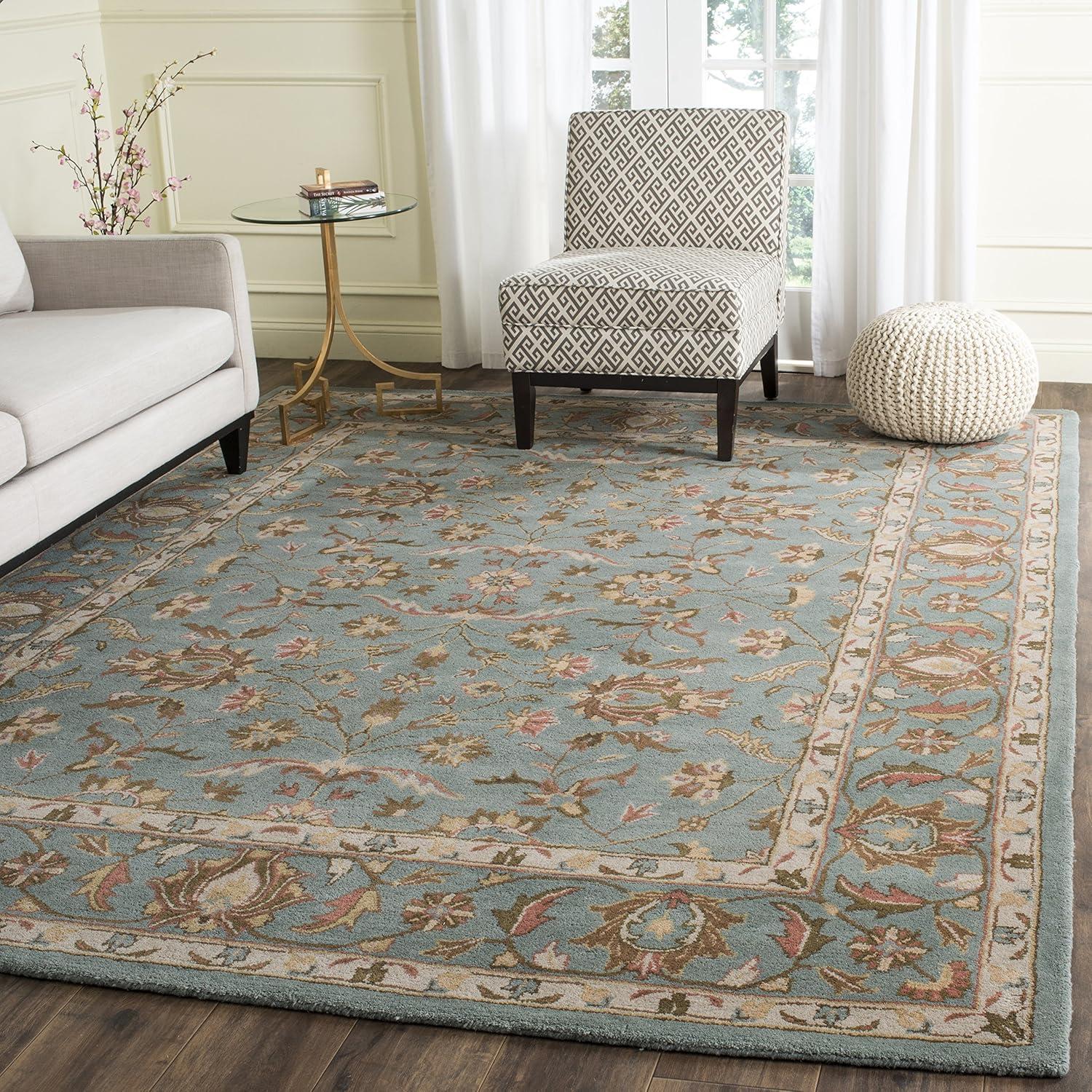 image:imageSAFAVIEH Heritage Collection Area Rug 5 x 8 Blue amp Blue Handmade Traditional Oriental Wool Ideal for High Traffic Areas in Living Room Bedroom HG969ABlue