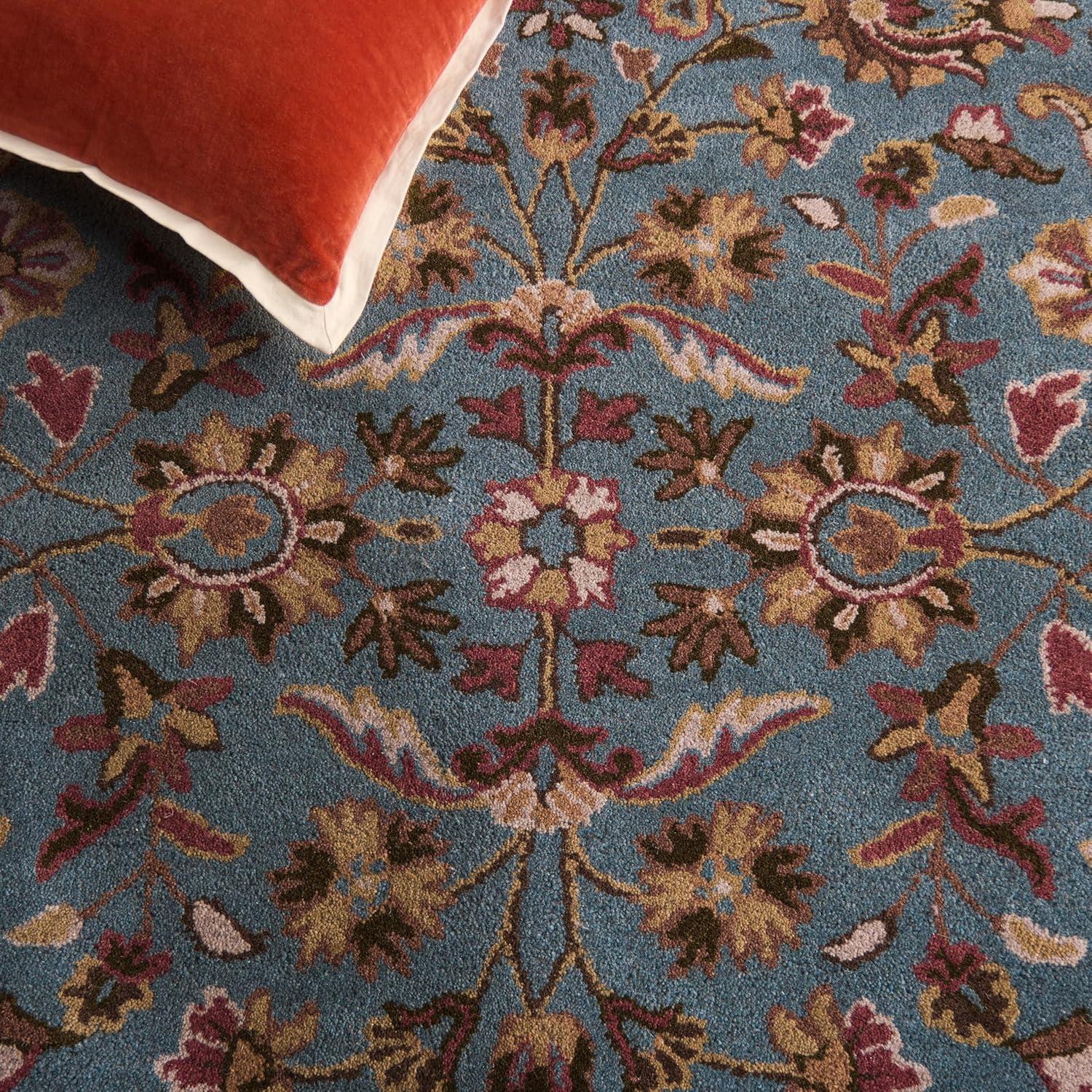 image:imageSAFAVIEH Heritage Collection Area Rug 5 x 8 Blue amp Blue Handmade Traditional Oriental Wool Ideal for High Traffic Areas in Living Room Bedroom HG969ABlue