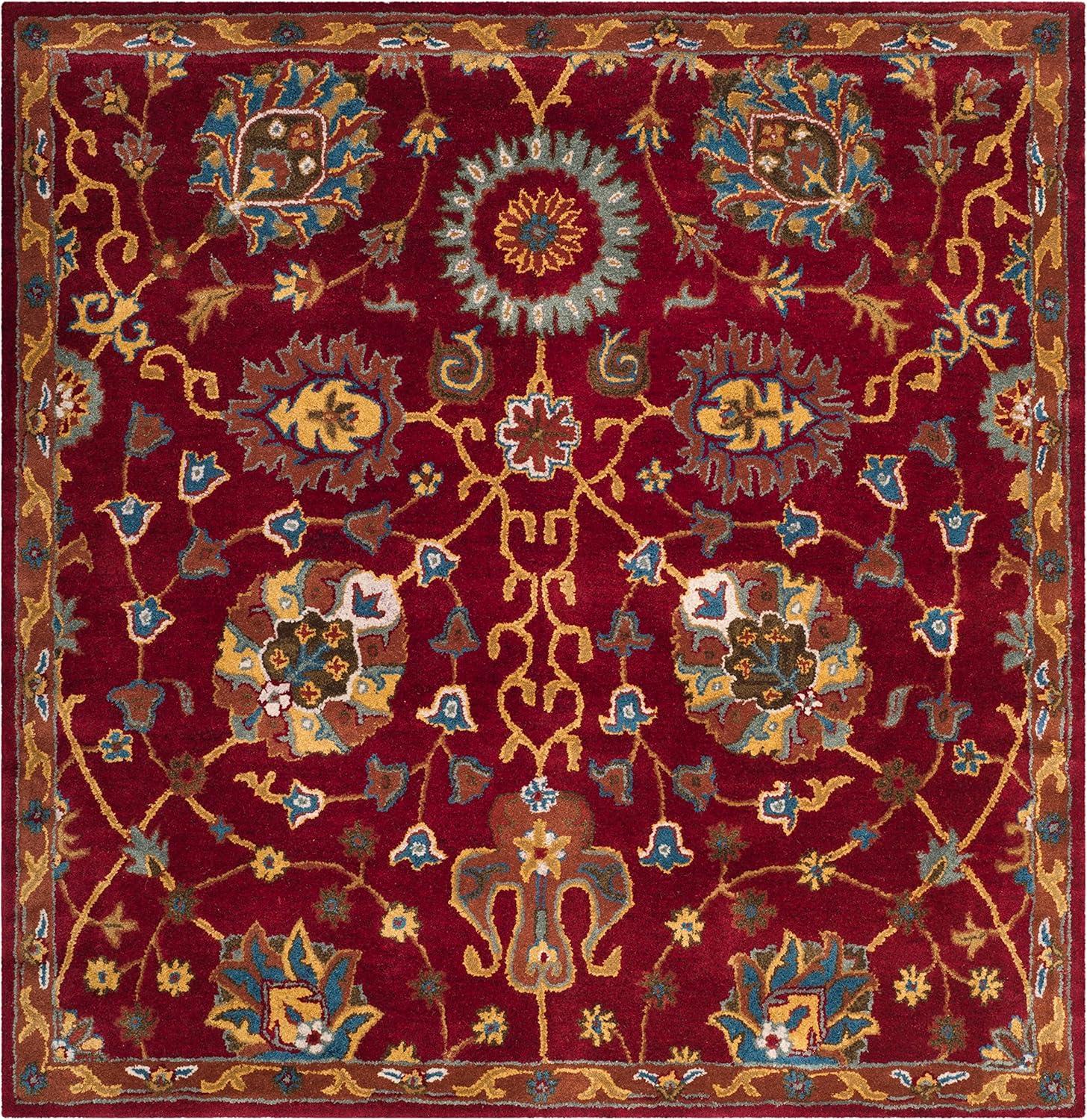 image:imageSAFAVIEH Heritage Collection Area Rug 5 x 8 Red Handmade Traditional Oriental Wool Ideal for High Traffic Areas in Living Room Bedroom HG655ARed