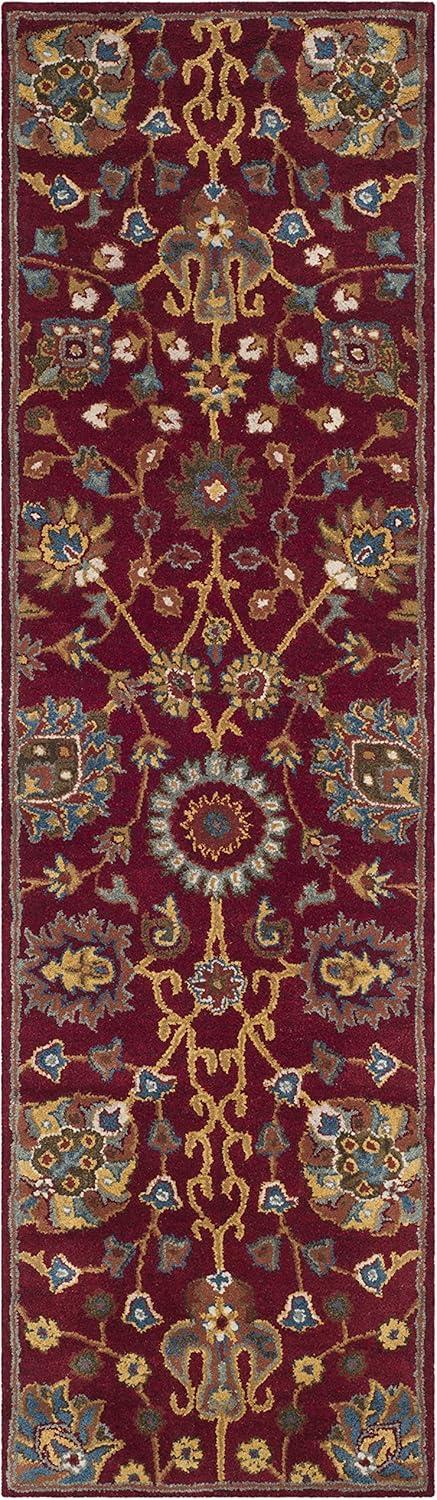 image:imageSAFAVIEH Heritage Collection Area Rug 5 x 8 Red Handmade Traditional Oriental Wool Ideal for High Traffic Areas in Living Room Bedroom HG655ARed