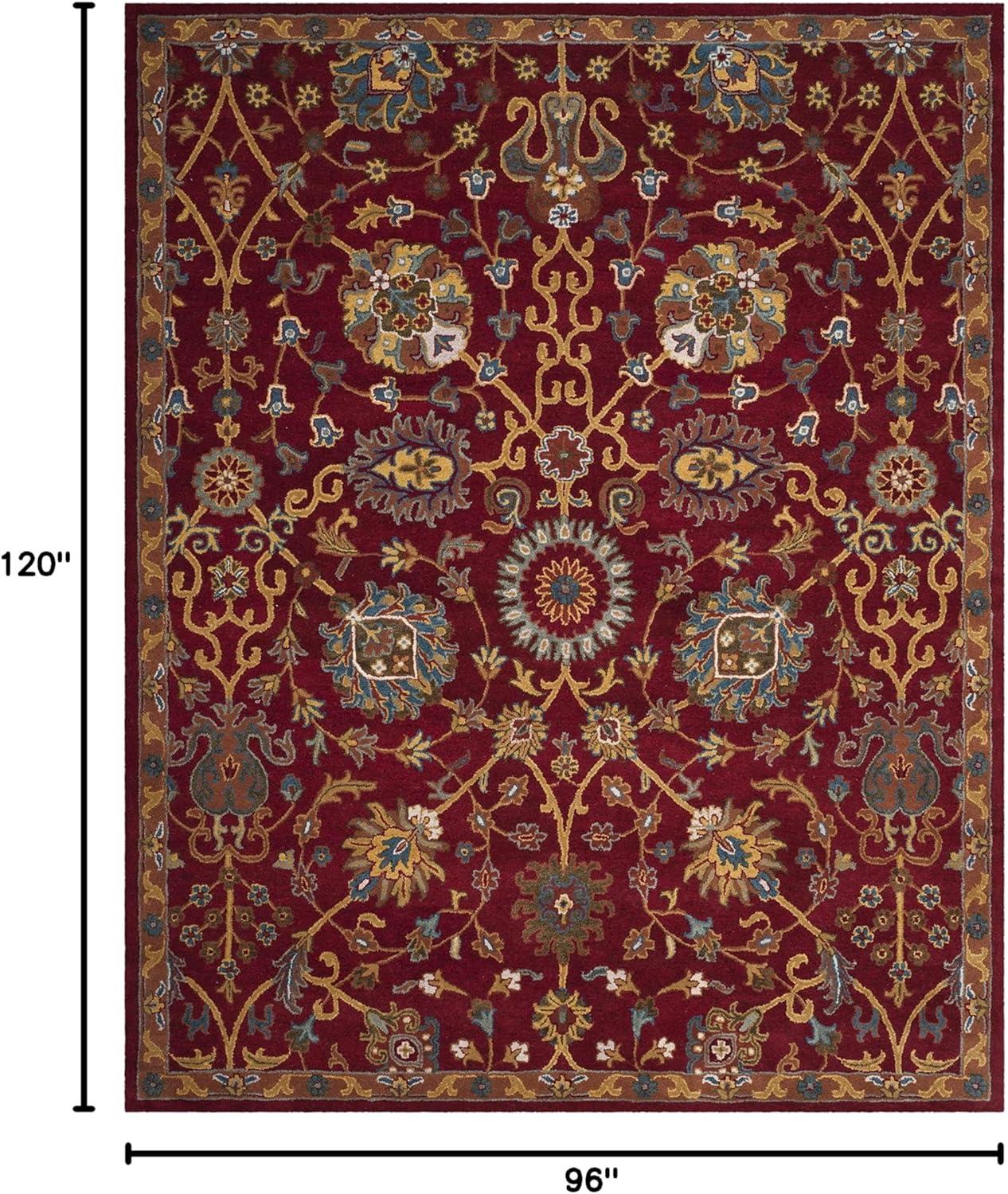 image:imageSAFAVIEH Heritage Collection Area Rug 5 x 8 Red Handmade Traditional Oriental Wool Ideal for High Traffic Areas in Living Room Bedroom HG655ARed