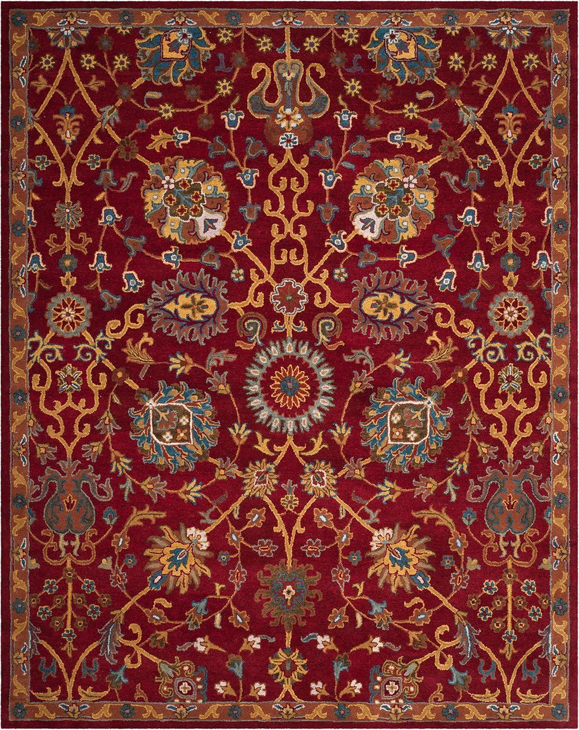 image:imageSAFAVIEH Heritage Collection Area Rug 5 x 8 Red Handmade Traditional Oriental Wool Ideal for High Traffic Areas in Living Room Bedroom HG655ARed