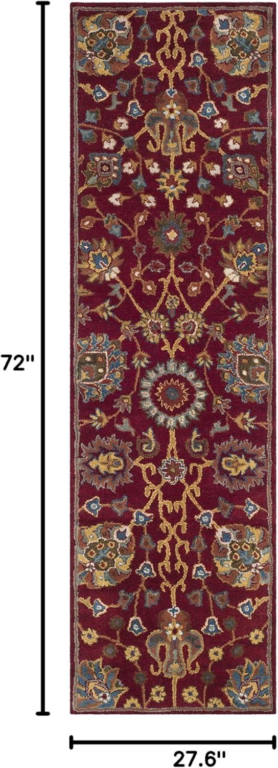 image:imageSAFAVIEH Heritage Collection Area Rug 5 x 8 Red Handmade Traditional Oriental Wool Ideal for High Traffic Areas in Living Room Bedroom HG655ARed