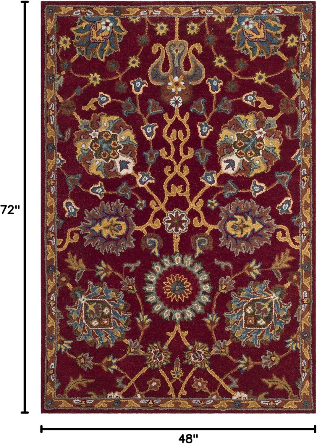 image:imageSAFAVIEH Heritage Collection Area Rug 5 x 8 Red Handmade Traditional Oriental Wool Ideal for High Traffic Areas in Living Room Bedroom HG655ARed