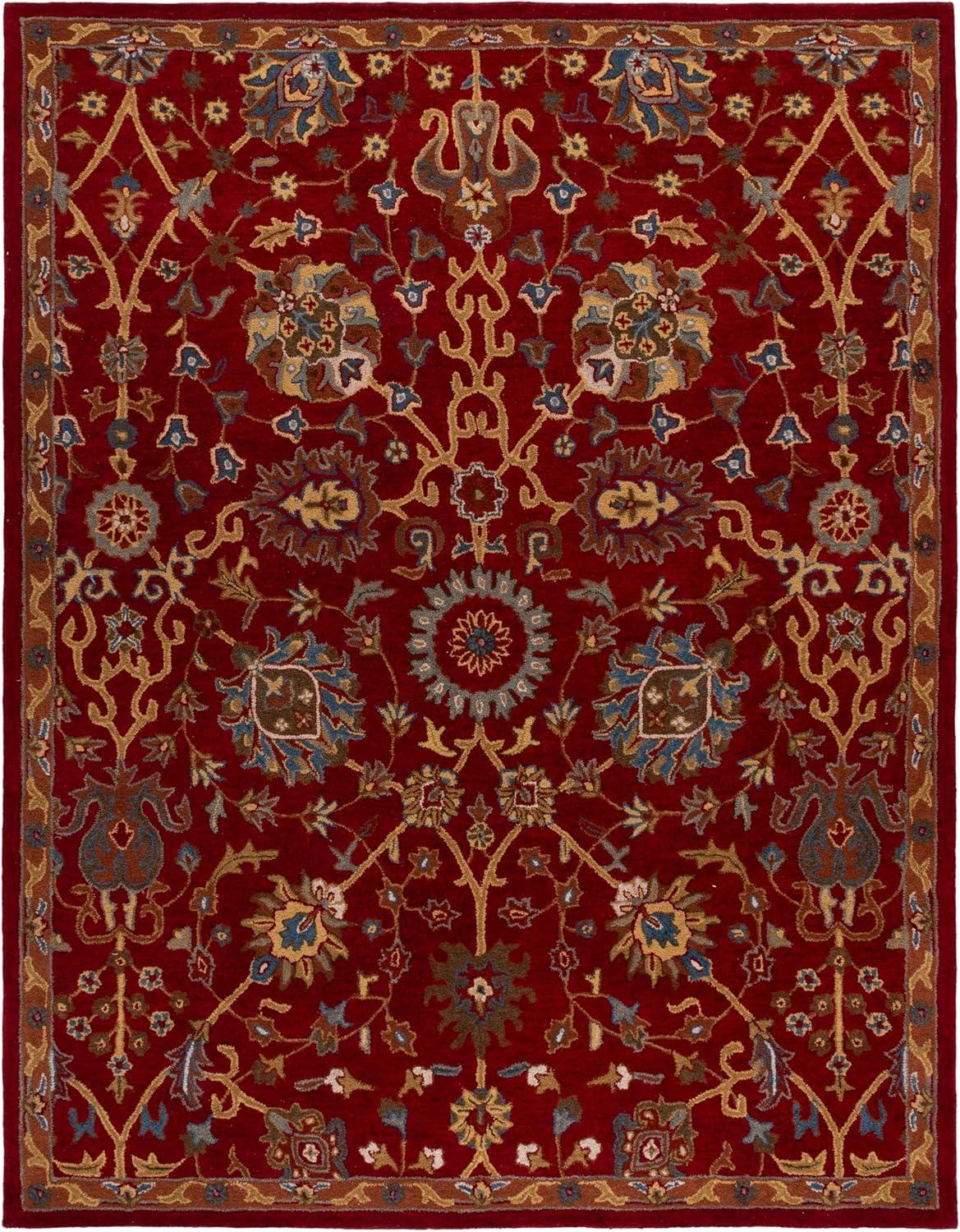 image:imageSAFAVIEH Heritage Collection Area Rug 5 x 8 Red Handmade Traditional Oriental Wool Ideal for High Traffic Areas in Living Room Bedroom HG655ARed