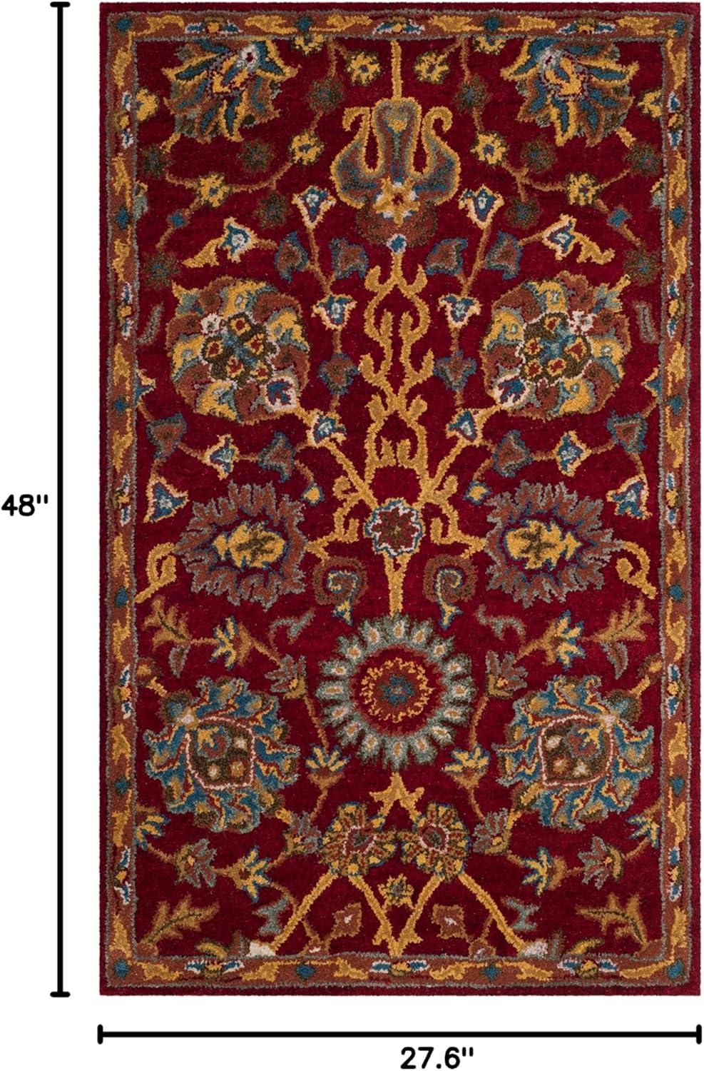 image:imageSAFAVIEH Heritage Collection Area Rug 5 x 8 Red Handmade Traditional Oriental Wool Ideal for High Traffic Areas in Living Room Bedroom HG655ARed