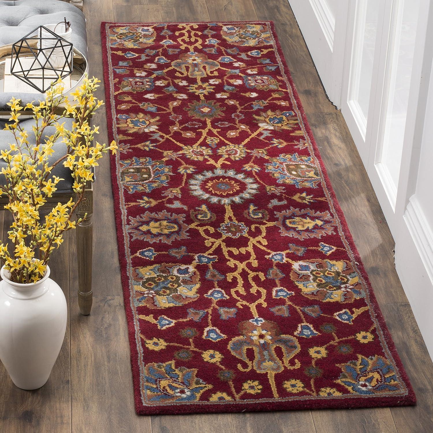 image:imageSAFAVIEH Heritage Collection Area Rug 5 x 8 Red Handmade Traditional Oriental Wool Ideal for High Traffic Areas in Living Room Bedroom HG655ARed