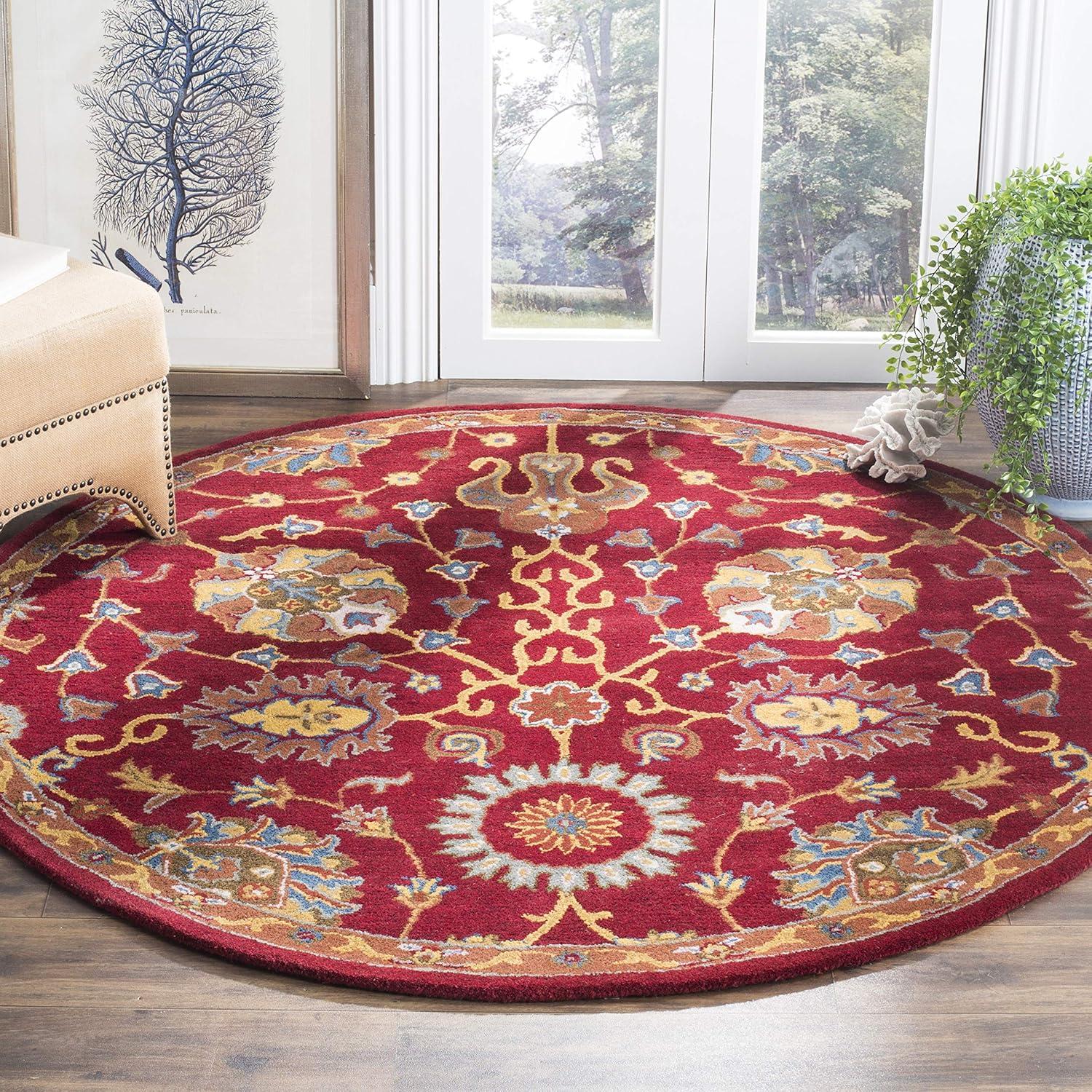 image:imageSAFAVIEH Heritage Collection Area Rug 5 x 8 Red Handmade Traditional Oriental Wool Ideal for High Traffic Areas in Living Room Bedroom HG655ARed