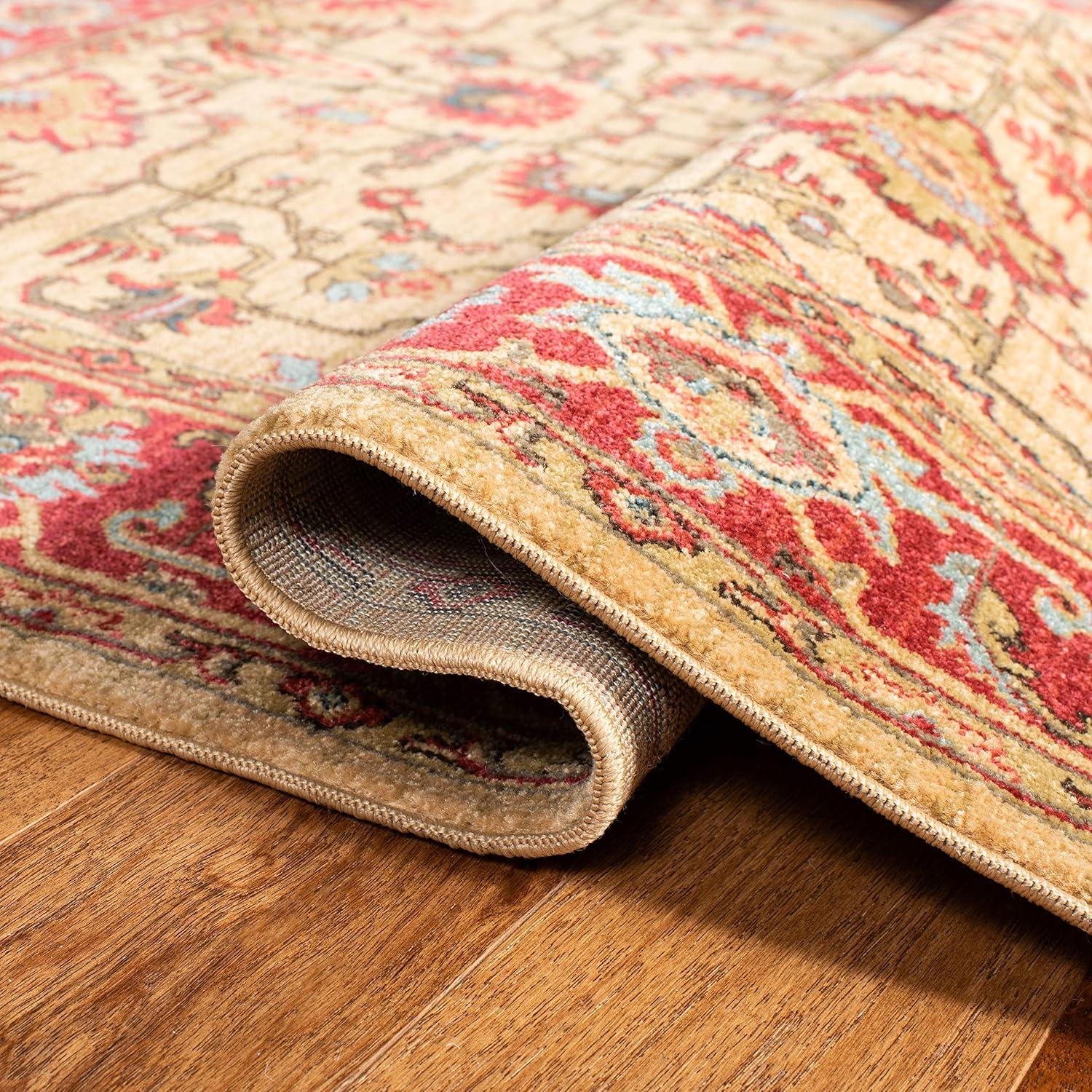 image:imageSAFAVIEH Mahal Collection 9 x 12 Beige Red MAH693B Traditional Oriental NonShedding Living Room Bedroom Dining Home Office Area RugBeigeRed