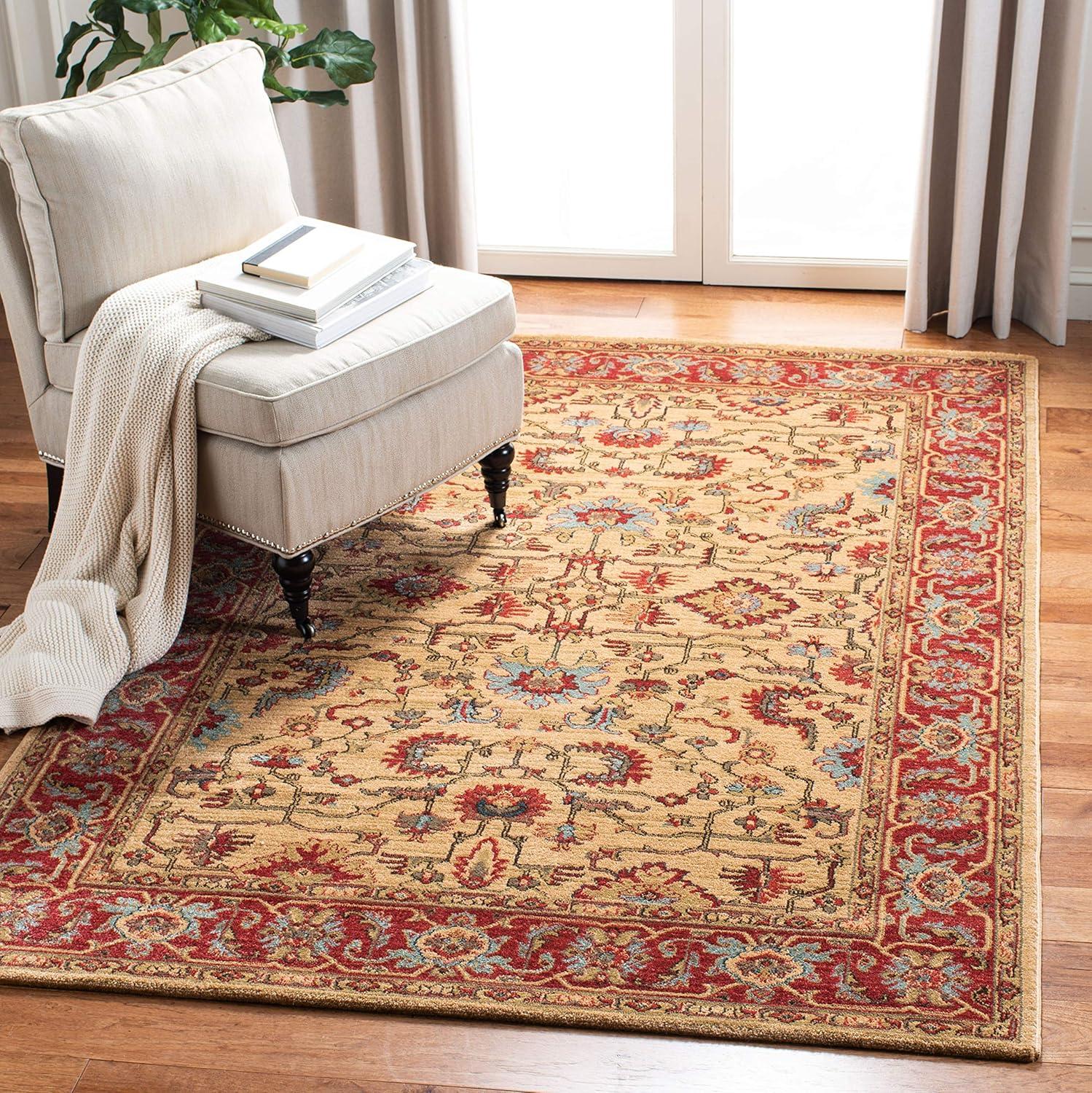 image:imageSAFAVIEH Mahal Collection 9 x 12 Beige Red MAH693B Traditional Oriental NonShedding Living Room Bedroom Dining Home Office Area RugBeigeRed