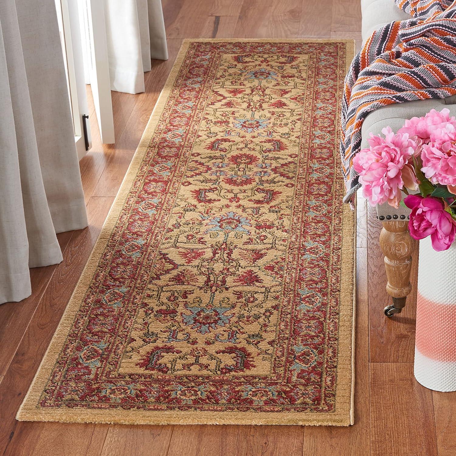 image:imageSAFAVIEH Mahal Collection 9 x 12 Beige Red MAH693B Traditional Oriental NonShedding Living Room Bedroom Dining Home Office Area RugBrownBeige