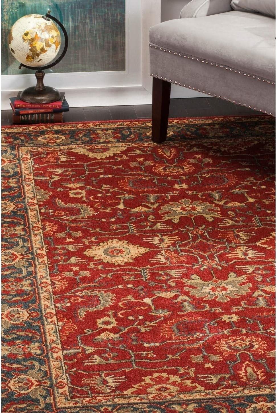 image:imageSAFAVIEH Mahal Collection 9 x 12 Beige Red MAH693B Traditional Oriental NonShedding Living Room Bedroom Dining Home Office Area RugRedNavy
