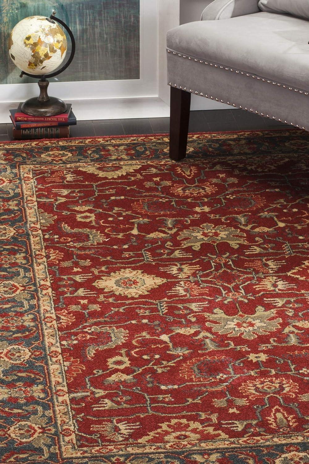 image:imageSAFAVIEH Mahal Collection 9 x 12 Beige Red MAH693B Traditional Oriental NonShedding Living Room Bedroom Dining Home Office Area RugRedNavy