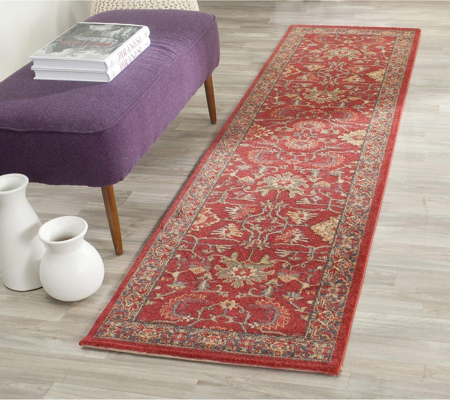 image:imageSAFAVIEH Mahal Collection 9 x 12 Beige Red MAH693B Traditional Oriental NonShedding Living Room Bedroom Dining Home Office Area RugRedNavy