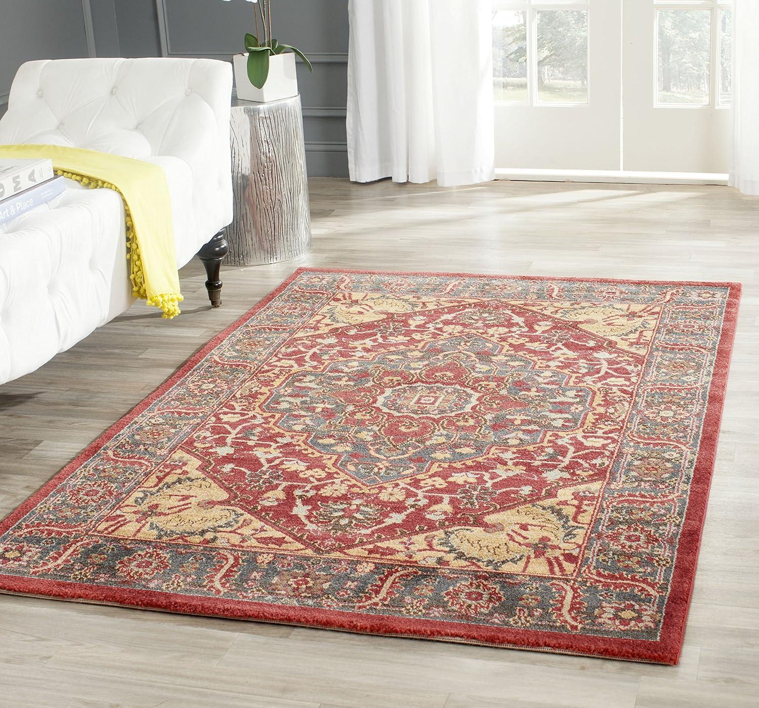 image:imageSAFAVIEH Mahal Collection 9 x 12 Navy Red MAH621C Traditional Oriental NonShedding Living Room Bedroom Dining Home Office Area RugNavyRed