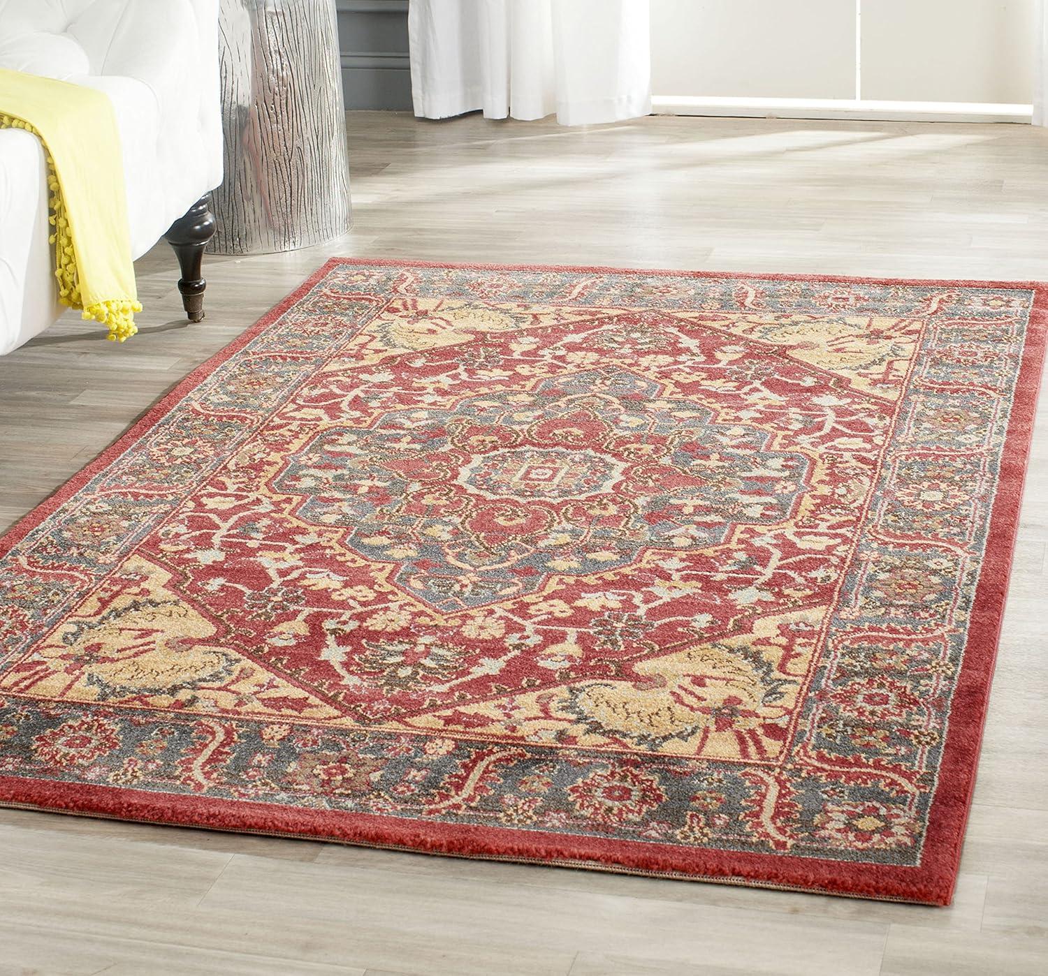image:imageSAFAVIEH Mahal Collection 9 x 12 Navy Red MAH621C Traditional Oriental NonShedding Living Room Bedroom Dining Home Office Area RugNavyRed