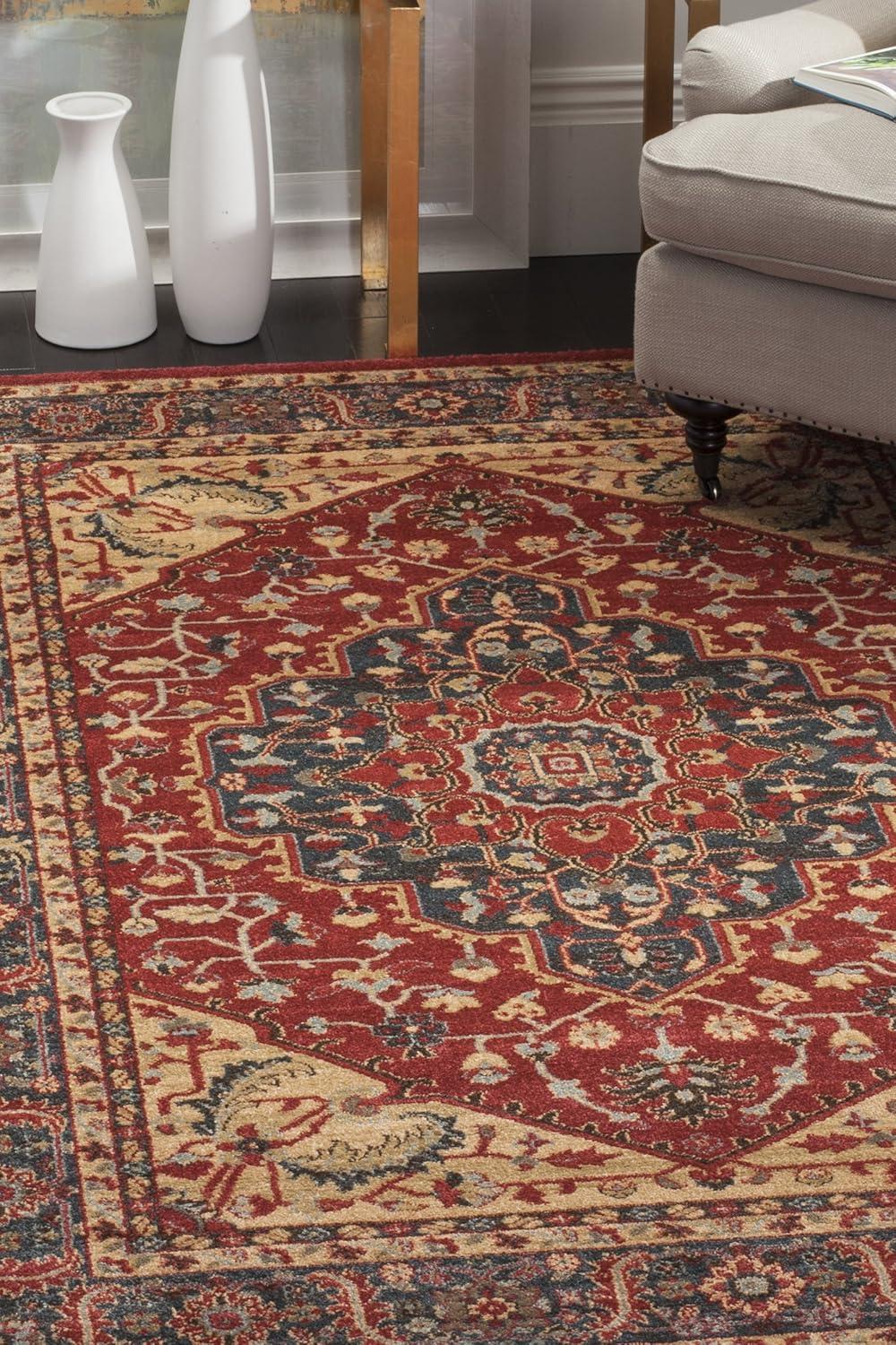 image:imageSAFAVIEH Mahal Collection 9 x 12 Navy Red MAH621C Traditional Oriental NonShedding Living Room Bedroom Dining Home Office Area RugNavyRed