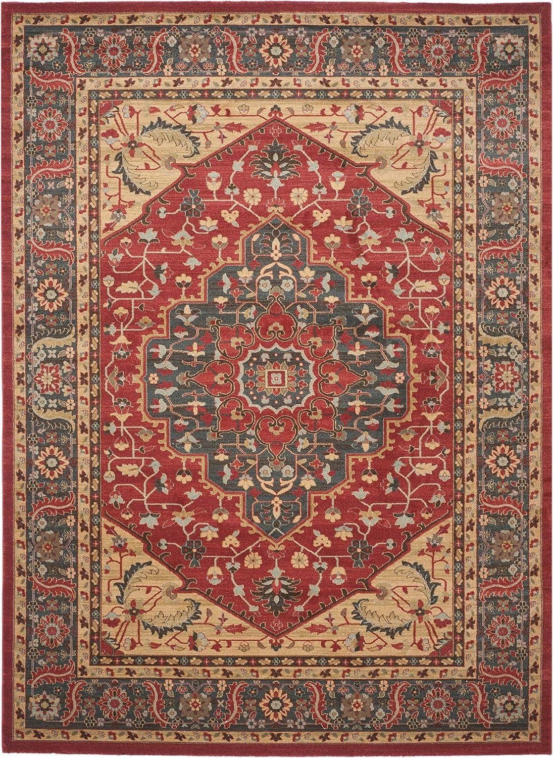 image:imageSAFAVIEH Mahal Collection 9 x 12 Navy Red MAH621C Traditional Oriental NonShedding Living Room Bedroom Dining Home Office Area RugNavyRed