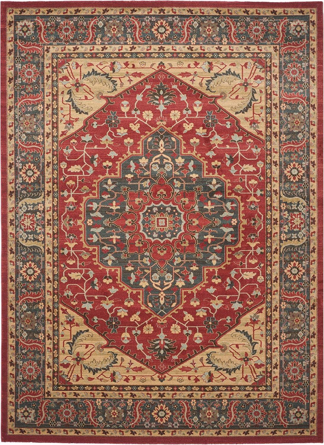 image:imageSAFAVIEH Mahal Collection 9 x 12 Navy Red MAH621C Traditional Oriental NonShedding Living Room Bedroom Dining Home Office Area RugNavyRed