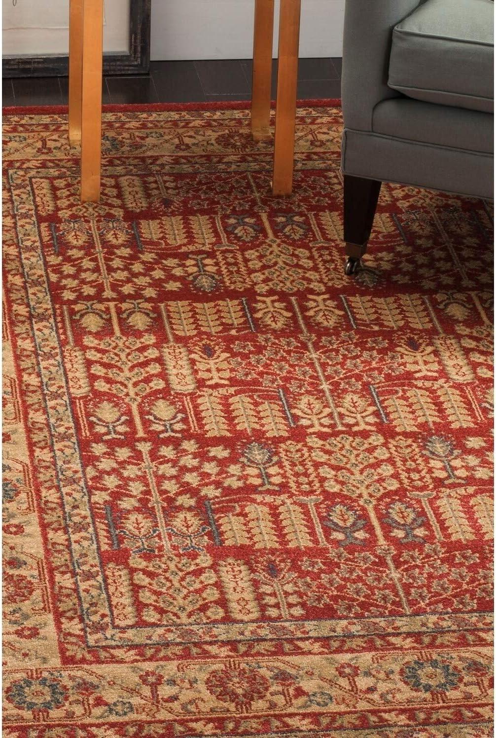 image:imageSAFAVIEH Mahal Collection Area Rug 51 x 77 Red amp Natural Traditional Oriental Design NonShedding amp Easy Care Ideal for High Traffic Areas in Living Room Bedroom MAH697ARedNatural