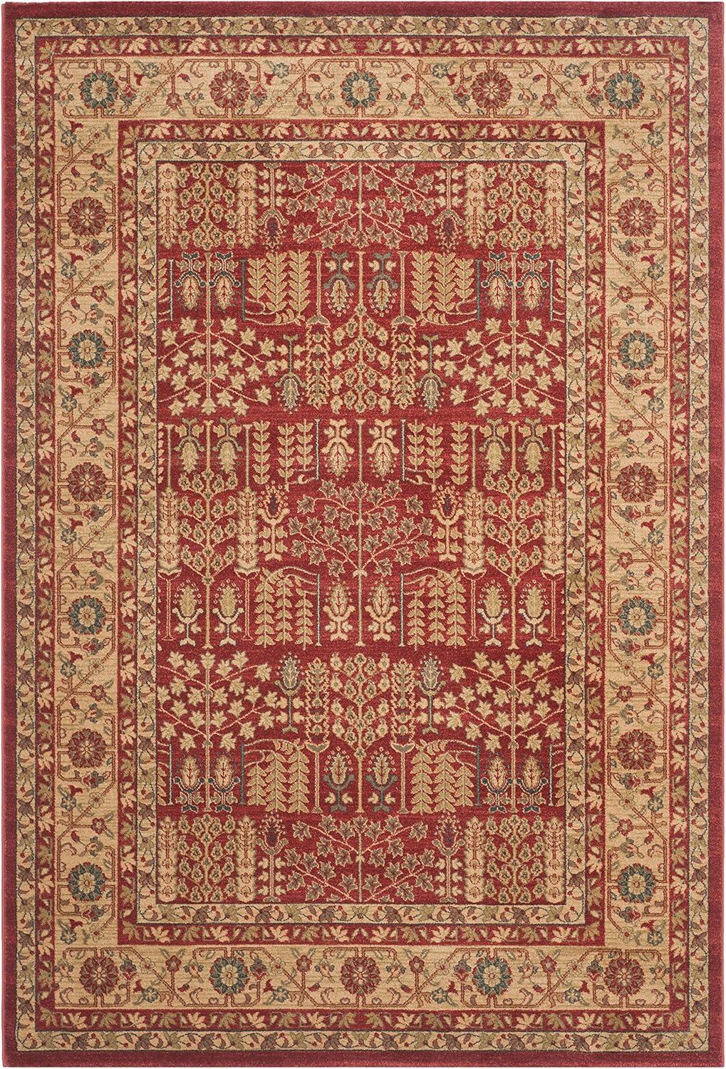 image:imageSAFAVIEH Mahal Collection Area Rug 51 x 77 Red amp Natural Traditional Oriental Design NonShedding amp Easy Care Ideal for High Traffic Areas in Living Room Bedroom MAH697ARedNatural