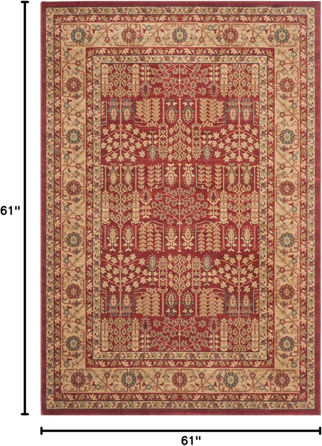 image:imageSAFAVIEH Mahal Collection Area Rug 51 x 77 Red amp Natural Traditional Oriental Design NonShedding amp Easy Care Ideal for High Traffic Areas in Living Room Bedroom MAH697ARedNatural