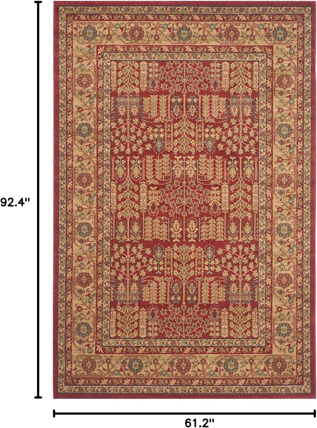 image:imageSAFAVIEH Mahal Collection Area Rug 51 x 77 Red amp Natural Traditional Oriental Design NonShedding amp Easy Care Ideal for High Traffic Areas in Living Room Bedroom MAH697ARedNatural