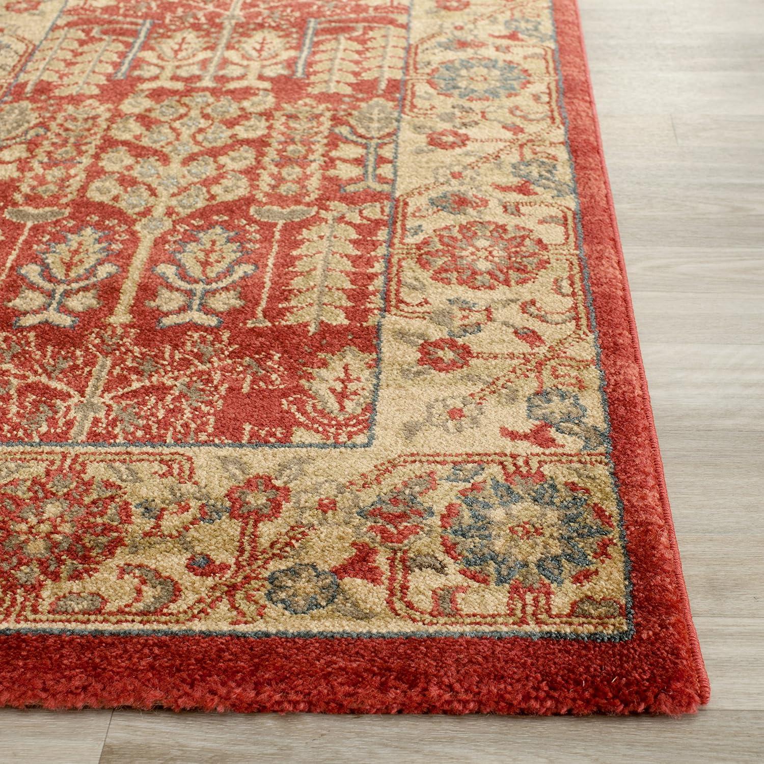 image:imageSAFAVIEH Mahal Collection Area Rug 51 x 77 Red amp Natural Traditional Oriental Design NonShedding amp Easy Care Ideal for High Traffic Areas in Living Room Bedroom MAH697ARedNatural