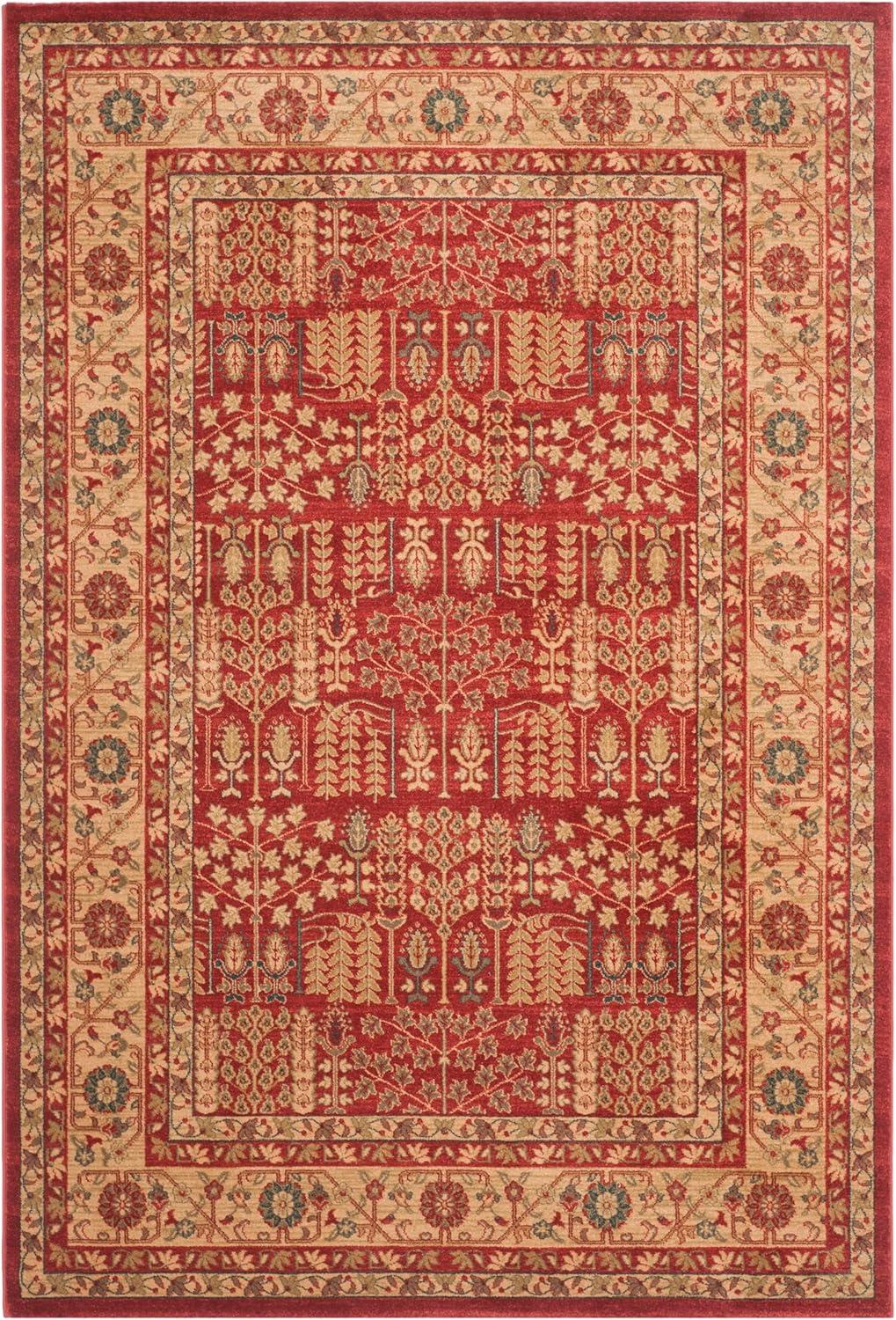 image:imageSAFAVIEH Mahal Collection Area Rug 51 x 77 Red amp Natural Traditional Oriental Design NonShedding amp Easy Care Ideal for High Traffic Areas in Living Room Bedroom MAH697ARedNatural