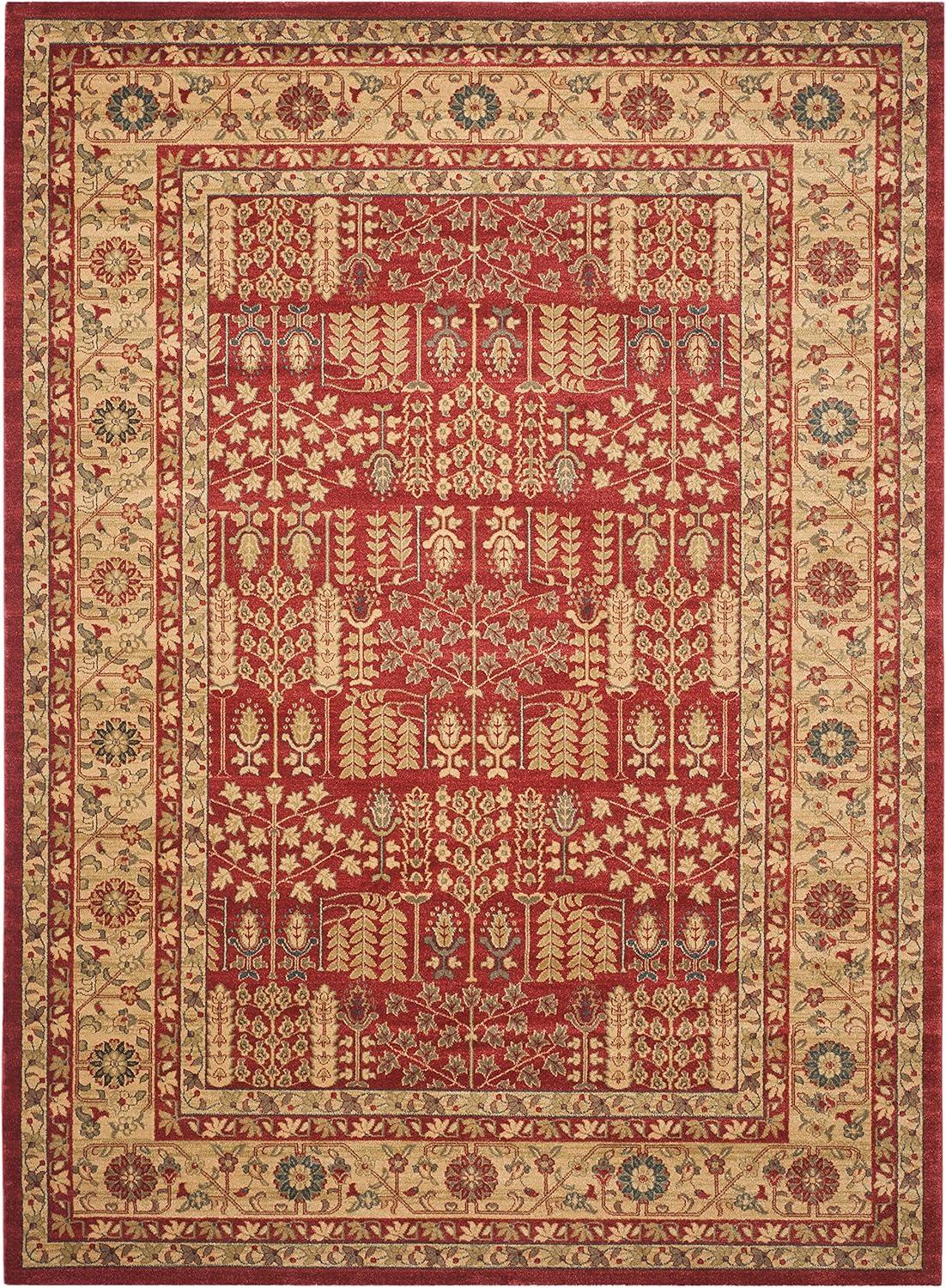 image:imageSAFAVIEH Mahal Collection Area Rug 51 x 77 Red amp Natural Traditional Oriental Design NonShedding amp Easy Care Ideal for High Traffic Areas in Living Room Bedroom MAH697ARedNatural