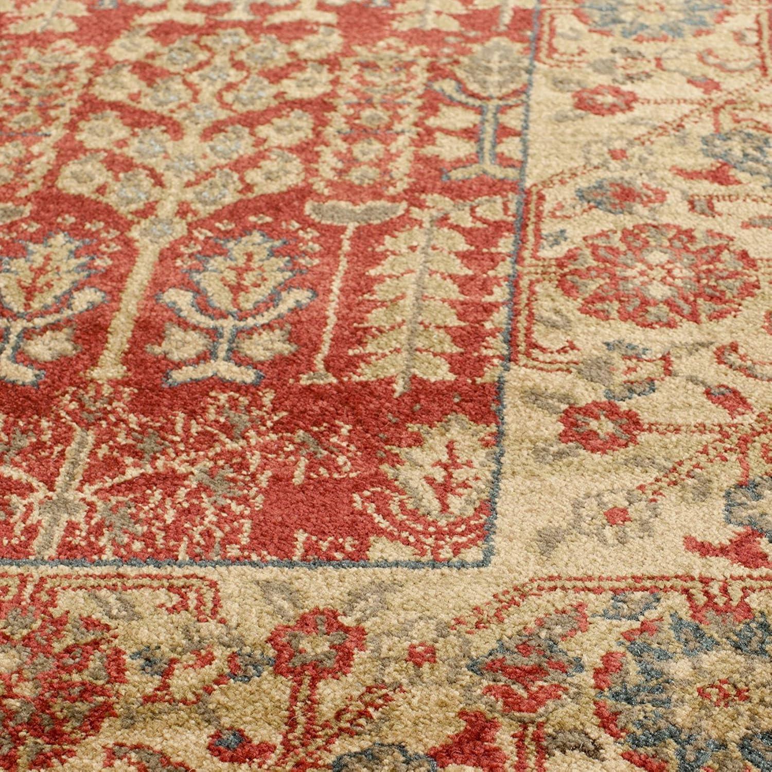 image:imageSAFAVIEH Mahal Collection Area Rug 51 x 77 Red amp Natural Traditional Oriental Design NonShedding amp Easy Care Ideal for High Traffic Areas in Living Room Bedroom MAH697ARedNatural