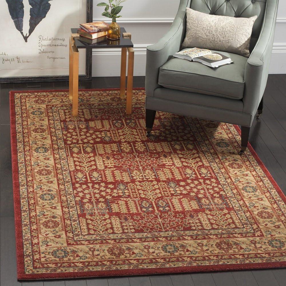 image:imageSAFAVIEH Mahal Collection Area Rug 51 x 77 Red amp Natural Traditional Oriental Design NonShedding amp Easy Care Ideal for High Traffic Areas in Living Room Bedroom MAH697ARedNatural
