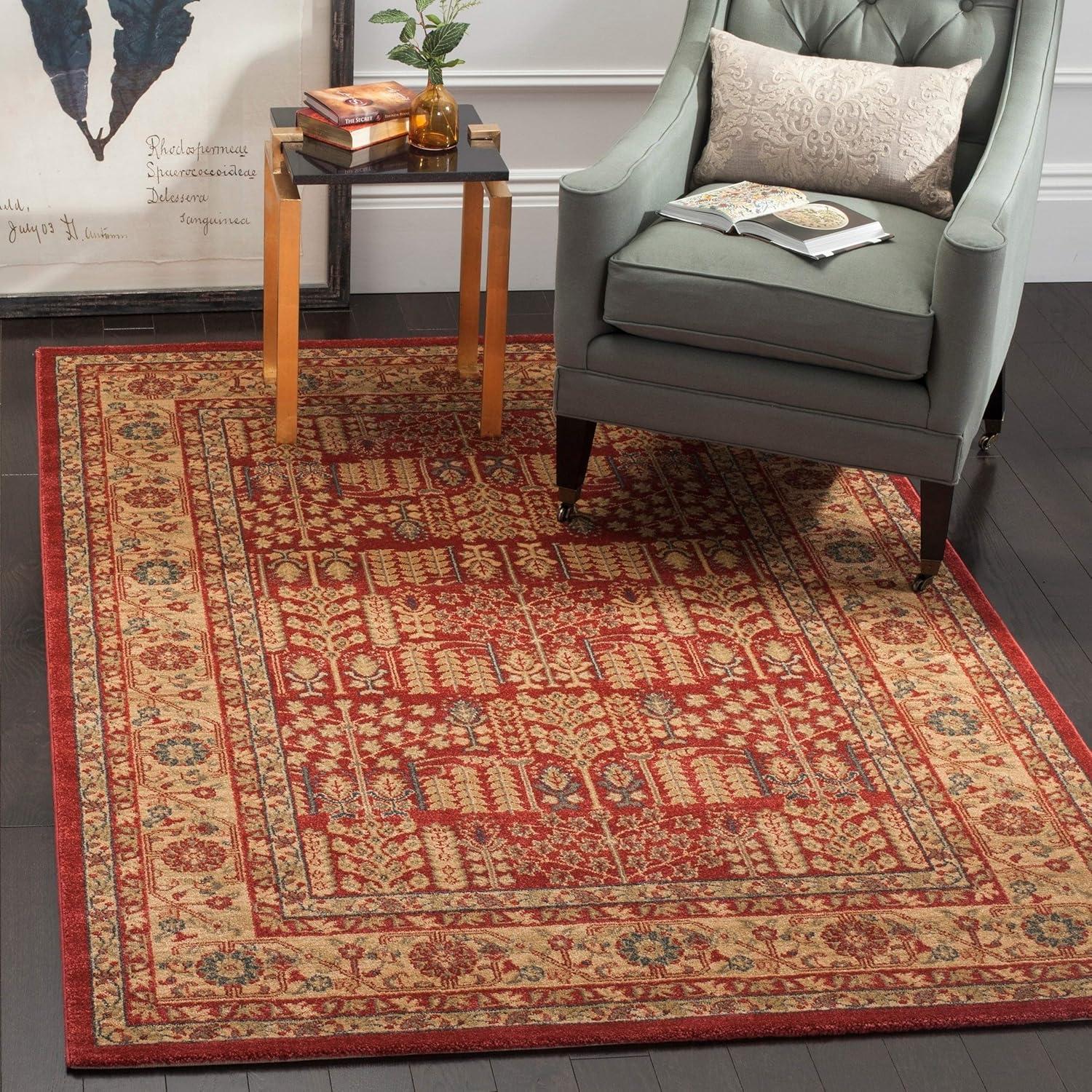 image:imageSAFAVIEH Mahal Collection Area Rug 51 x 77 Red amp Natural Traditional Oriental Design NonShedding amp Easy Care Ideal for High Traffic Areas in Living Room Bedroom MAH697ARedNatural
