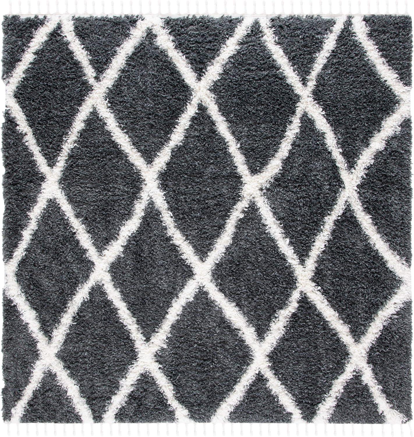 image:imageSAFAVIEH Moroccan Tassel Shag Collection Area Rug 53 x 76 Grey amp Ivory Boho Design NonShedding amp Easy Care 15inch Thick Ideal for High Traffic Areas in Living Room Bedroom MTS359FGreyIvory