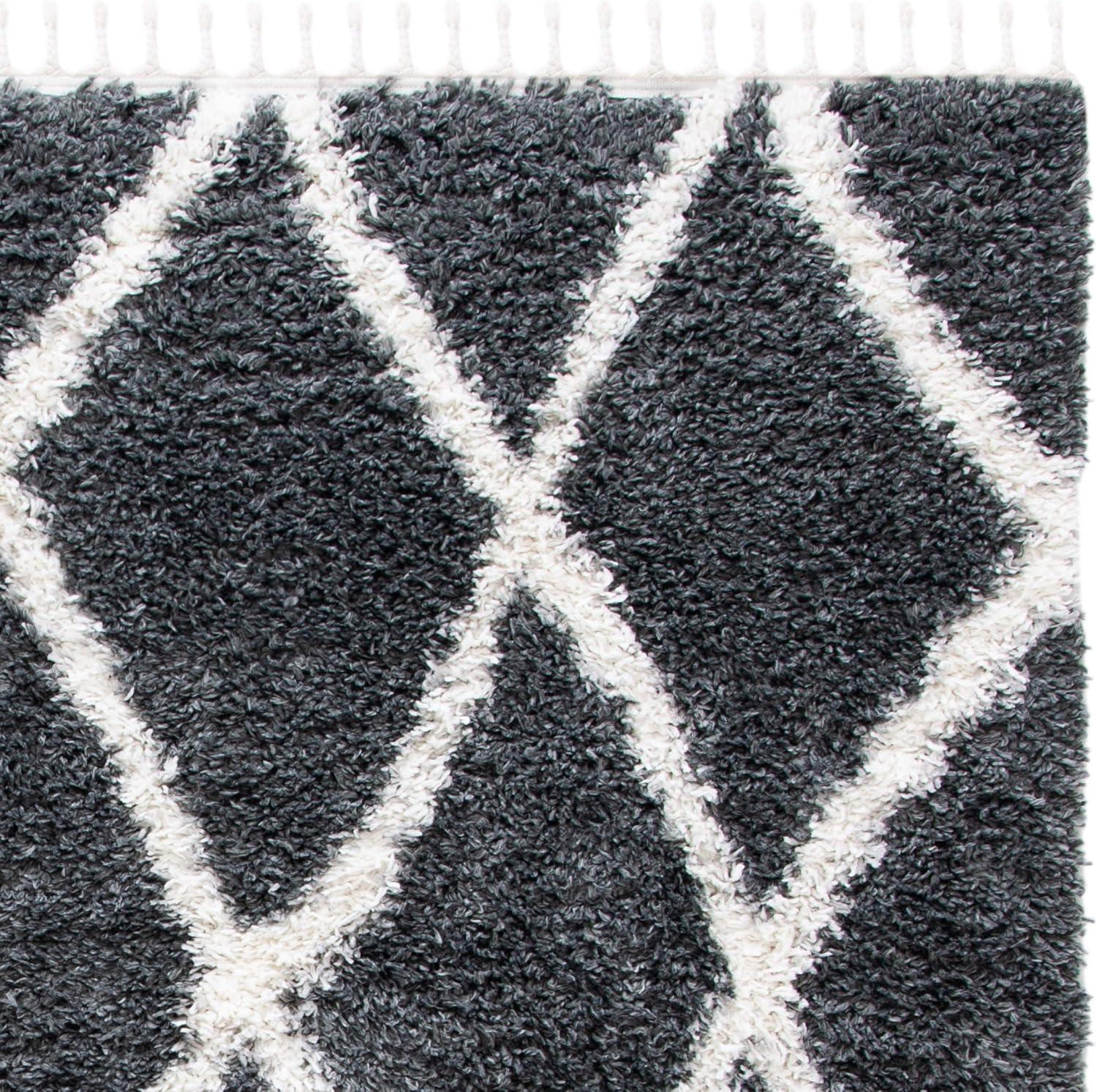 image:imageSAFAVIEH Moroccan Tassel Shag Collection Area Rug 53 x 76 Grey amp Ivory Boho Design NonShedding amp Easy Care 15inch Thick Ideal for High Traffic Areas in Living Room Bedroom MTS359FGreyIvory