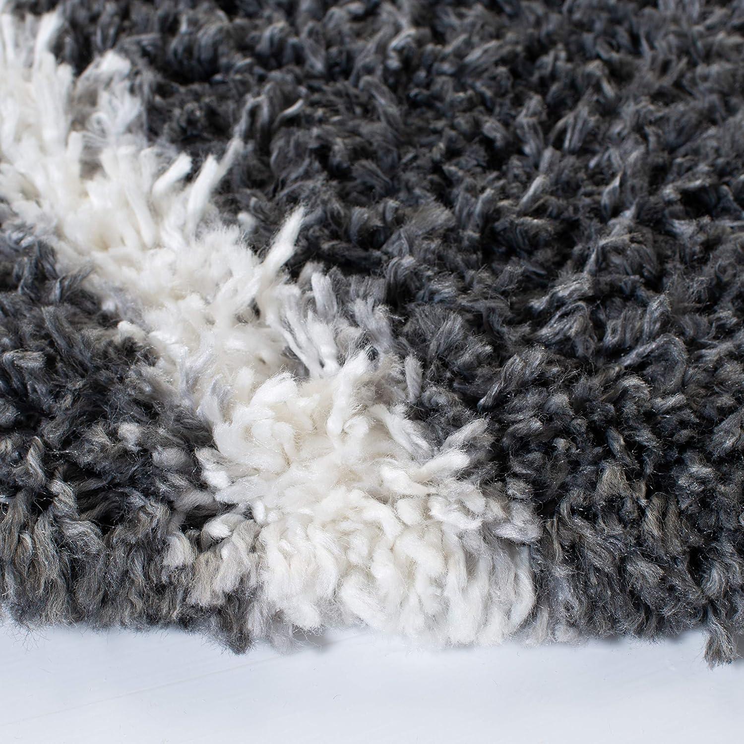 image:imageSAFAVIEH Moroccan Tassel Shag Collection Area Rug 53 x 76 Grey amp Ivory Boho Design NonShedding amp Easy Care 15inch Thick Ideal for High Traffic Areas in Living Room Bedroom MTS359FGreyIvory