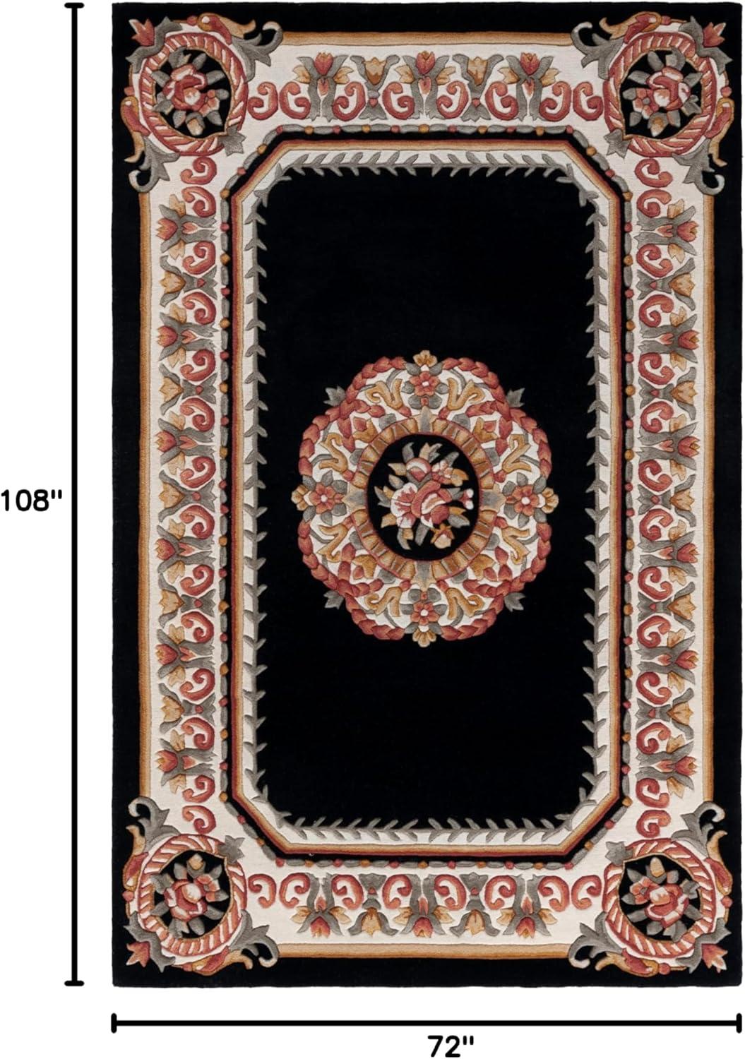 image:imageSAFAVIEH Naples Collection Area Rug 8 x 10 Light Blue amp Ivory Handmade Wool Oriental Pattern Ideal for Living Room Bedroom Dining Space Home Office NA901J8BlackIvory