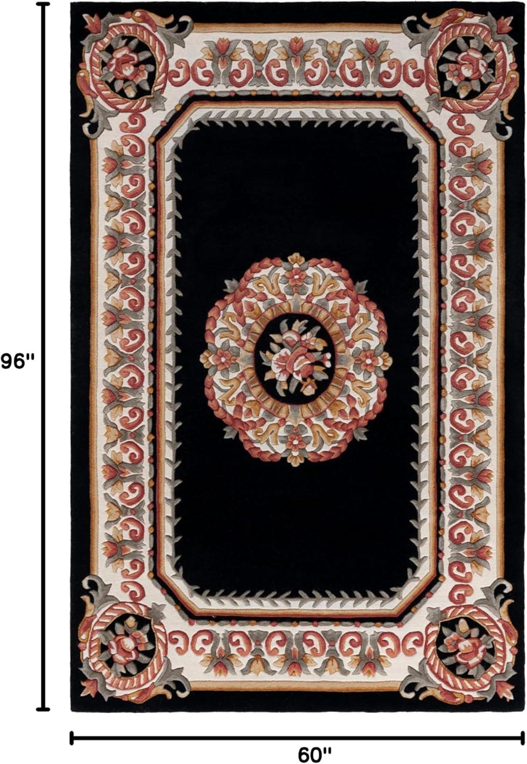 image:imageSAFAVIEH Naples Collection Area Rug 8 x 10 Light Blue amp Ivory Handmade Wool Oriental Pattern Ideal for Living Room Bedroom Dining Space Home Office NA901J8BlackIvory