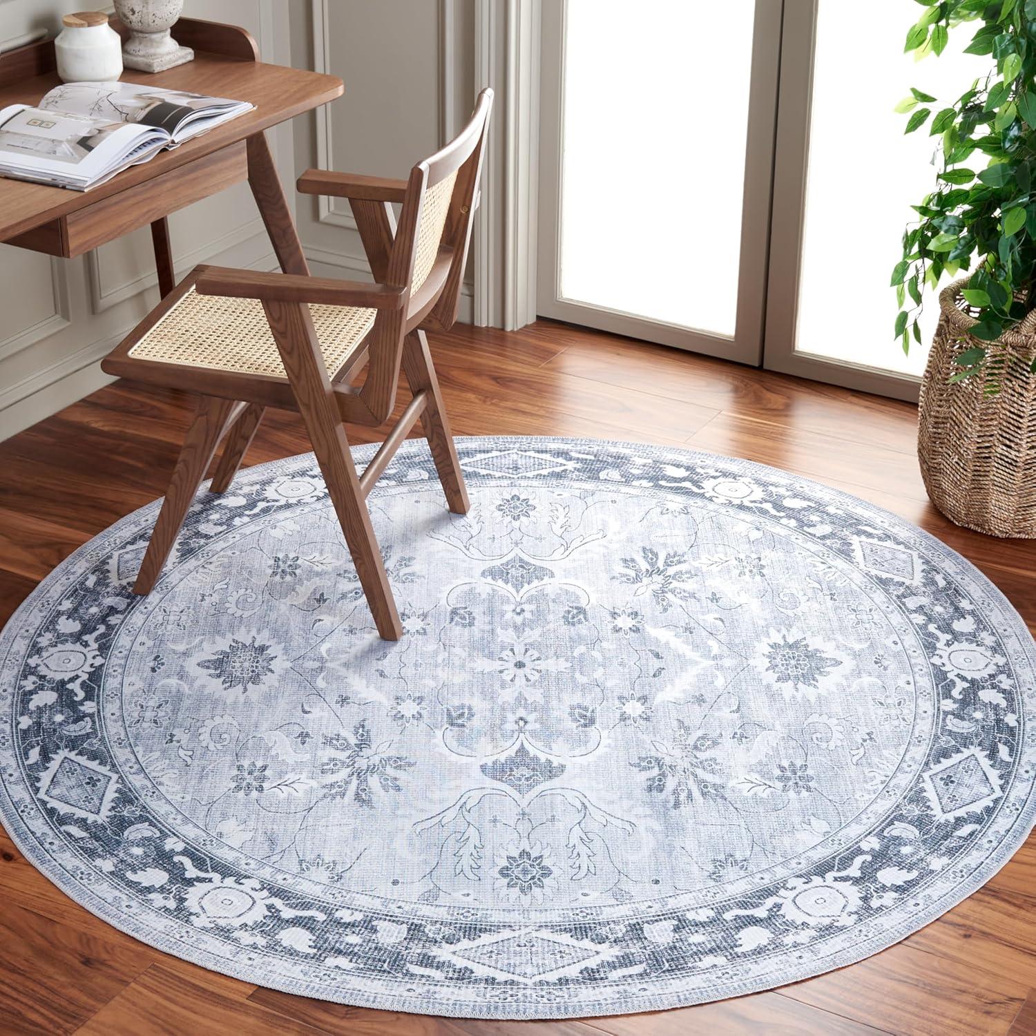 image:imageSAFAVIEH Washable Rug Arizona Collection 8 x 10 Light Grey amp Grey Green Slip Resistant amp Easy to Clean Ideal for Living Room Bedroom Home Office Dining Space ARZ118FLight GreyGrey Green
