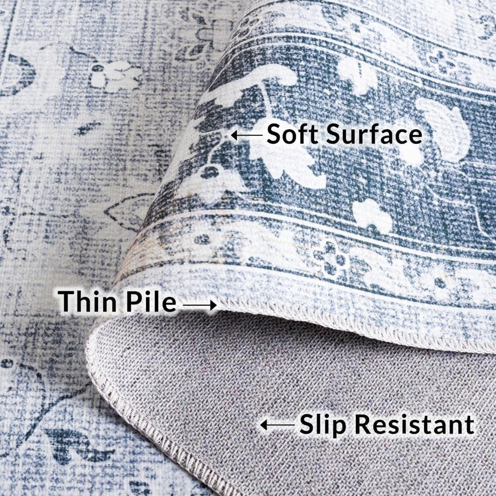 image:imageSAFAVIEH Washable Rug Arizona Collection 8 x 10 Light Grey amp Grey Green Slip Resistant amp Easy to Clean Ideal for Living Room Bedroom Home Office Dining Space ARZ118FLight GreyGrey Green
