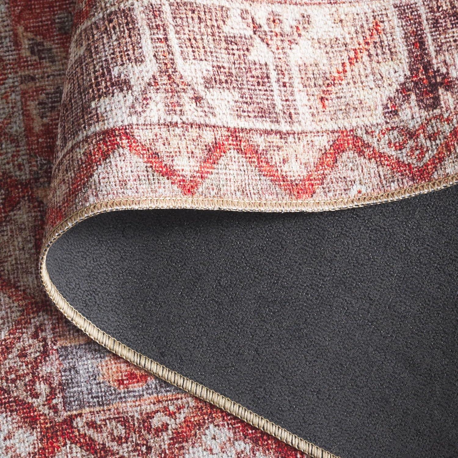 image:imageSAFAVIEH Washable Rug Vintage Serapi Collection 8 x 10 Red amp Blue Slip Resistant amp Easy to Clean Ideal for Living Room Bedroom Home Office Dining Space VSP602QRedBlue