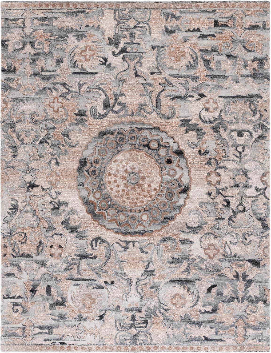 image:imageSafavieh Area Rug 8x10 Anatolia Collection Large Light Brown amp Grey Handmade Ideal for Living Room Bedroom Office Dining Space AN404TLight BrownGrey