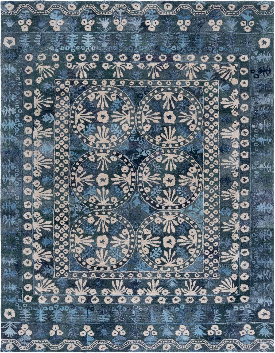 image:imageSafavieh Area Rug 8x10 Anatolia Collection Large Navy amp Beige Handmade Bohemian Design Ideal for Living Room Bedroom Office Dining Space AN410NNavyBeige