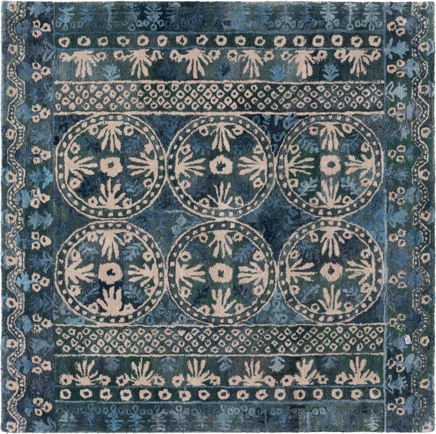 image:imageSafavieh Area Rug 8x10 Anatolia Collection Large Navy amp Beige Handmade Bohemian Design Ideal for Living Room Bedroom Office Dining Space AN410NNavyBeige