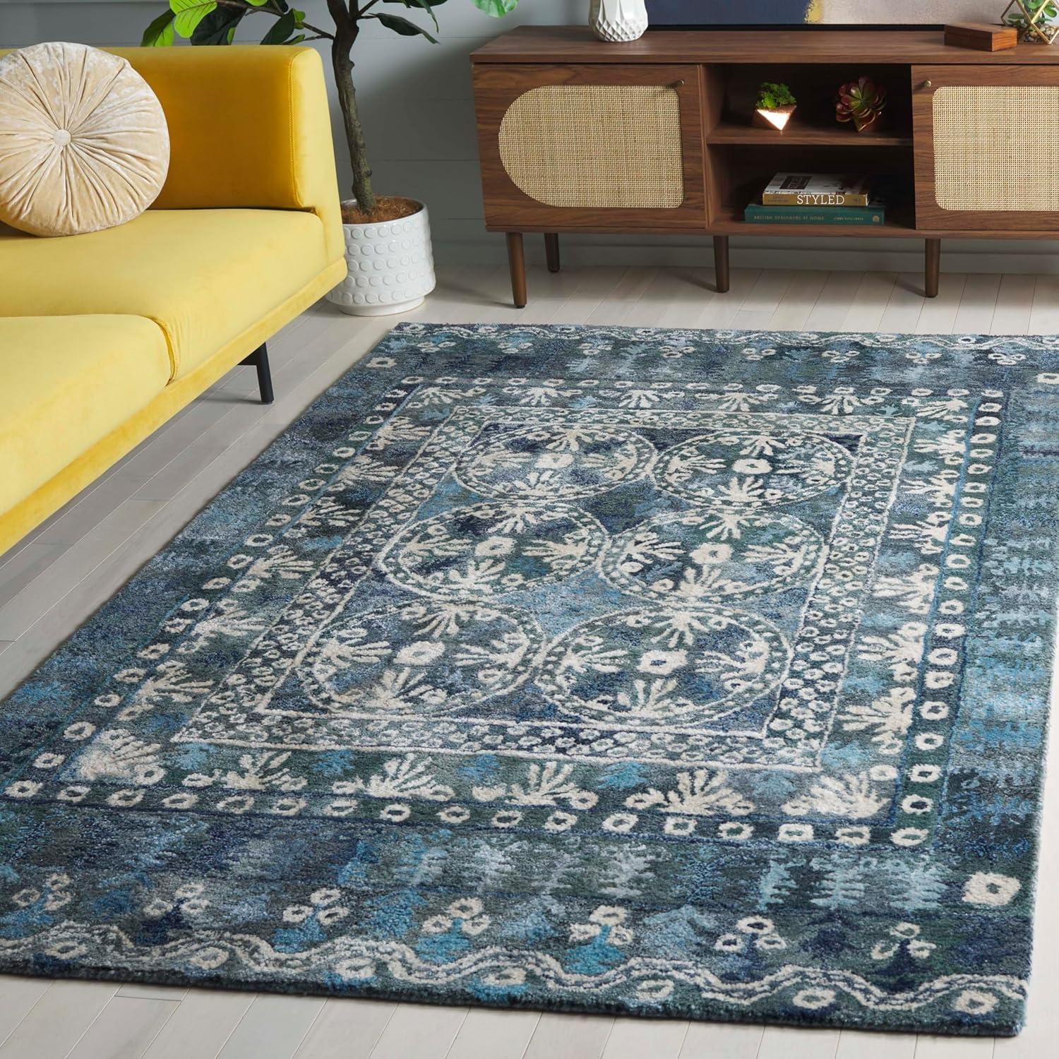 image:imageSafavieh Area Rug 8x10 Anatolia Collection Large Navy amp Beige Handmade Bohemian Design Ideal for Living Room Bedroom Office Dining Space AN410NNavyBeige