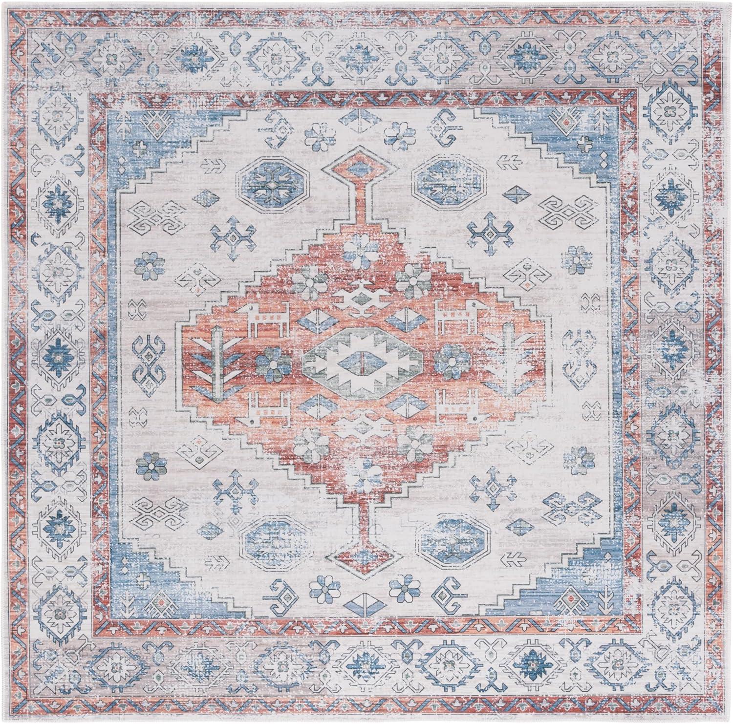 image:imageSafavieh Washable Rug Arizona Collection 8 x 10 Beige amp Taupe Slip Resistant amp Easy to Clean Ideal for Living Room Bedroom Home Office Dining Space ARZ132BRustBeige