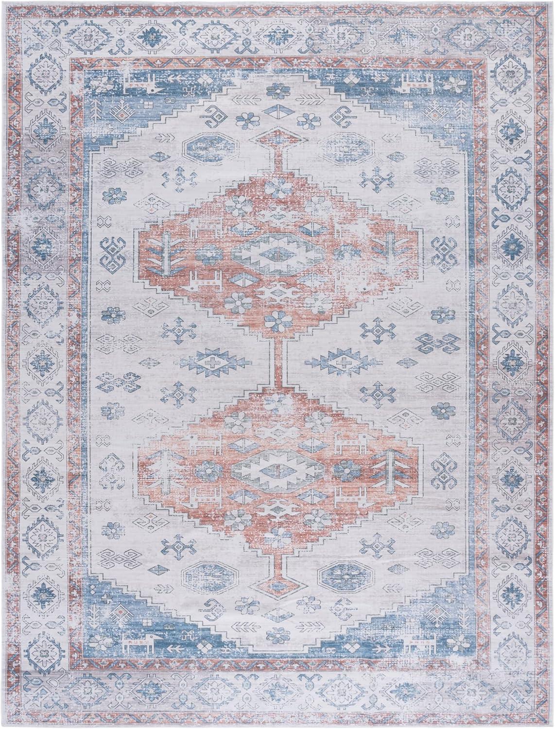 image:imageSafavieh Washable Rug Arizona Collection 8 x 10 Beige amp Taupe Slip Resistant amp Easy to Clean Ideal for Living Room Bedroom Home Office Dining Space ARZ132BRustBeige